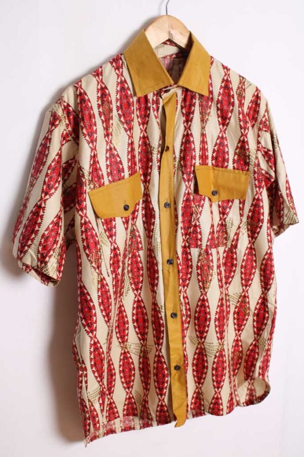 Camisa Handmade Vintage Tonos Rojizos "L"