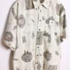 Camisa Print Étnico Vintage Blanca "XL"