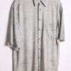 Camisa Print Hojas Vintage Tonos Grises "L"