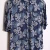 Camisa Azul Estampada Hojas Vintage "M"