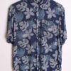 Camisa Azul Estampada Hojas Vintage "M"