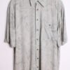 Camisa Print Hojas Vintage Tonos Grises "L"