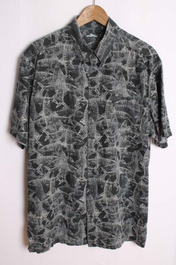 Camisa Columbia Vintage Azul con Peces "XL"