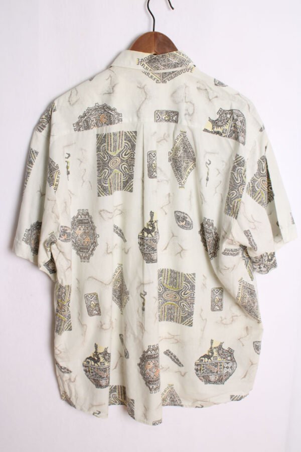 Camisa Print Étnico Vintage Blanca "XL"