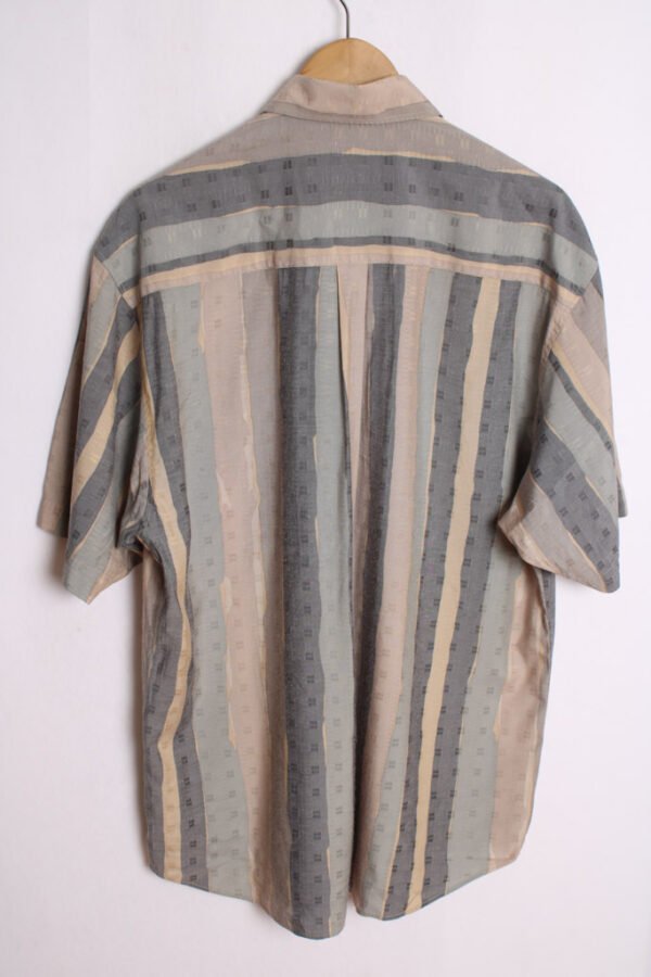 Camisa Print Rayas Vintage Tonos Grises "L"