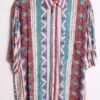 Camisa Print Navajo Vintage Azul y Roja "XL"