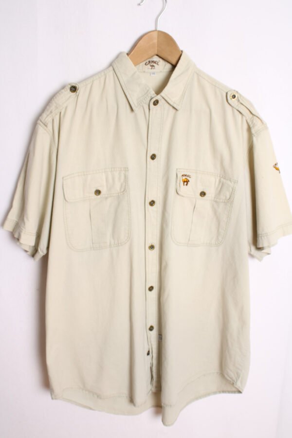 camisa estampada vintage_-32 Camisa Sahariana Camel Vintage "XL"