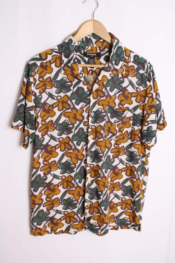 camisa estampada vintage_-35 Camisa Vintage Blanca con Flores "M"