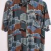 camisa estampada vintage_-37 Camisa Print Abstracto Vintage Verde y Marrón "L"