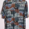 camisa estampada vintage_-38 Camisa Print Abstracto Vintage Verde y Marrón "L"