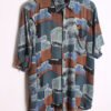 camisa estampada vintage_-80 Camisa Print Abstracto Vintage Verde y Marrón "L"