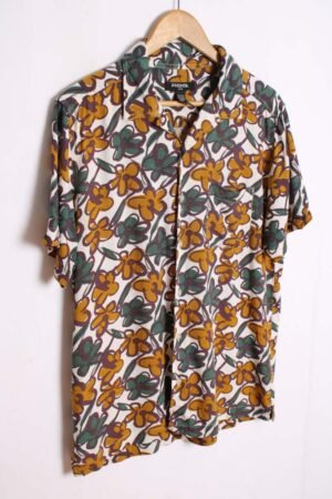 camisa estampada vintage_-81 Camisa Vintage Blanca con Flores "M"