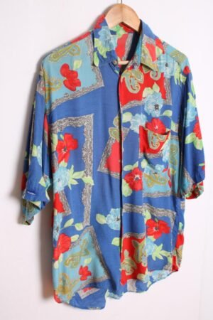 camisa estampada vintage_-82 Camisa Vintage Estampado Paisley y Flores "M"