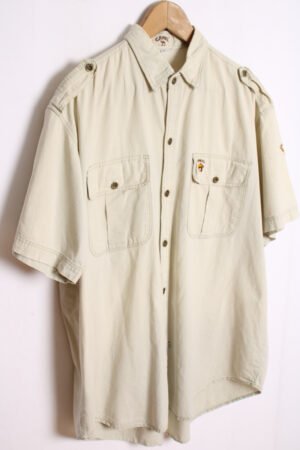 camisa estampada vintage_-83 Camisa Sahariana Camel Vintage "XL"