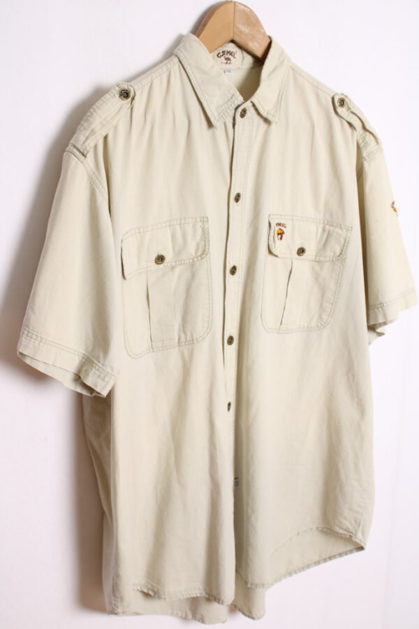 camisa estampada vintage_-83 Camisa Sahariana Camel Vintage "XL"