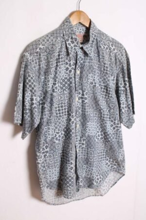 camisa estampada vintage_-84 Camisa Vintage Grises Patchwork "M"