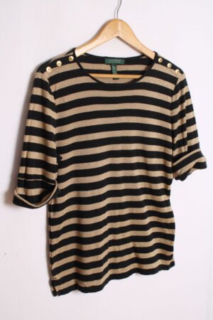 camisa tommy hilfiger vintage ralph lauren-48 Camiseta Ralph Lauren Vintage Rayas Doradas "M"