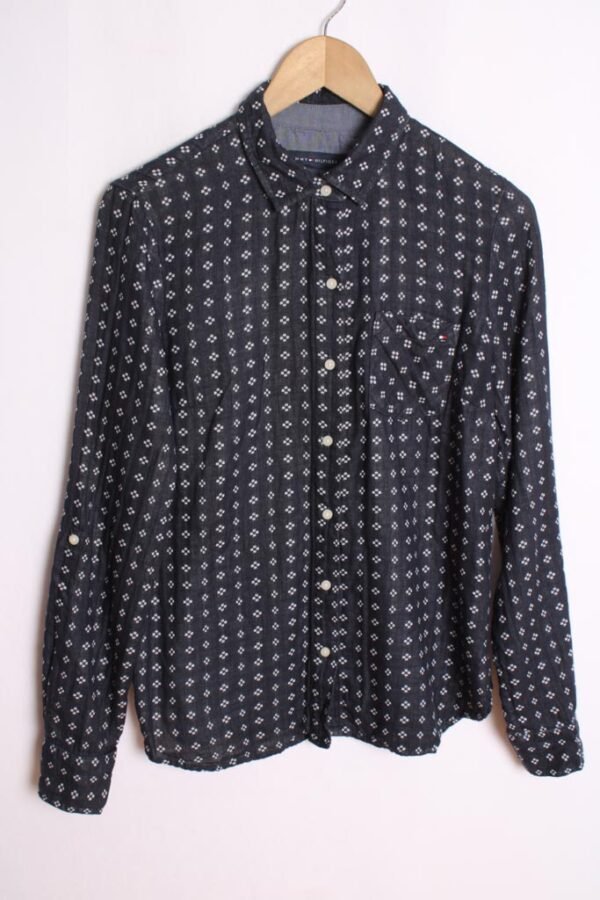 camisa tommy hilfiger vintage ralph lauren-75 Camisa Tommy Hilfiger Vintage Azul Estampada "S"