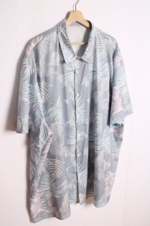 Camisa Gris Vintage con Hojas "3XL"