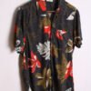 Camisa Hawaiana Negra Vintage Flores "M"