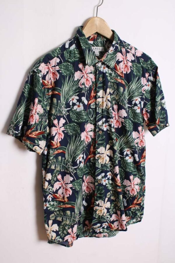 Camisa Estampado Hawaiano Vintage Azul "M"