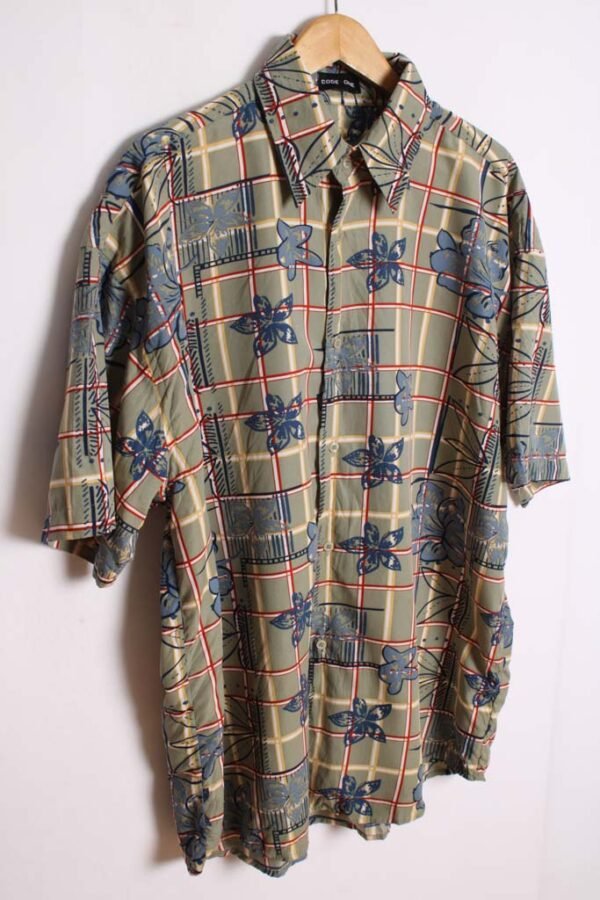 Camisa Vintage Cuadros y Flores "XL"