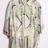 camisa verano estampada vintage-39 Camisa Crazy Print Style Vintage Blanca "2XL"