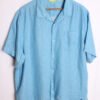 Camisa Tommy Bahama Vintage de Lino Azul "2XL"