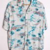Camisa Hawaiana Azul Vintage Estampada "M"