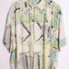 camisa verano estampada vintage-87 Camisa Crazy Print Style Vintage Blanca "2XL"