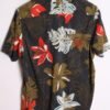Camisa Hawaiana Negra Vintage Flores "M"