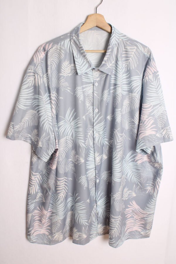 Camisa Gris Vintage con Hojas "3XL"