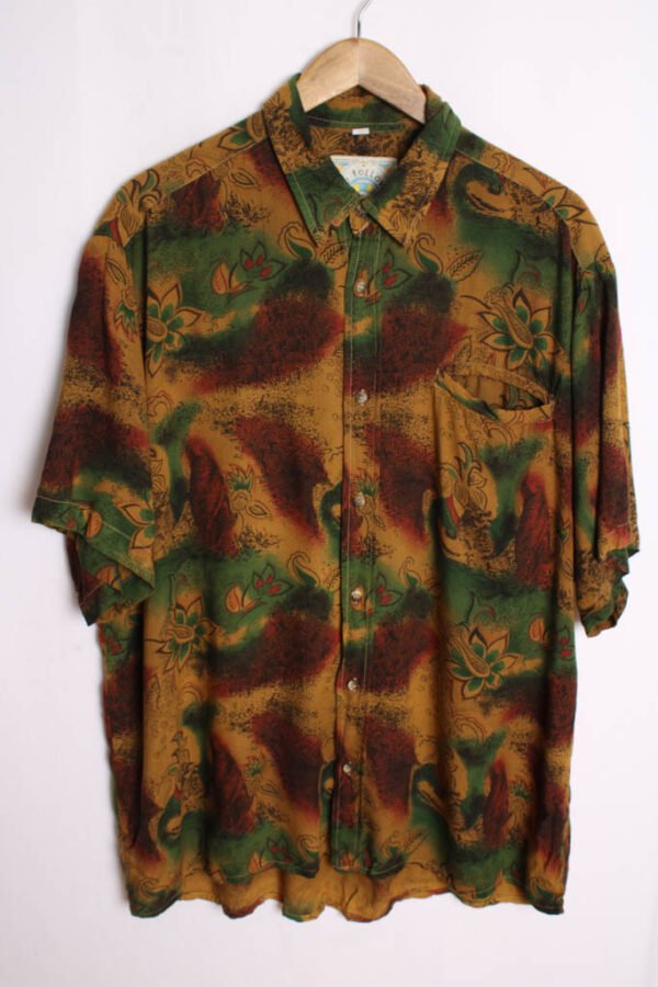 camisa vintage chico estampada-28 Camisa Vintage Tonos Otoñales "XL"