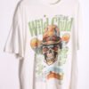 Camiseta Blanca Vintage Calavera Cowboy "L"