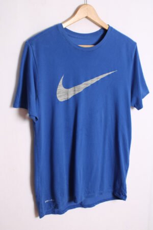 Camisa Vintage Azul Logo Nike Gris "M"
