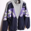 chaqueta depotiva marca vintage unisex-59 Crazy Jacket Adidas Vintage Azul Marino Abstracta "L"