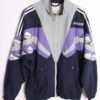 chaqueta depotiva marca vintage unisex-83 Crazy Jacket Adidas Vintage Azul Marino Abstracta "L"
