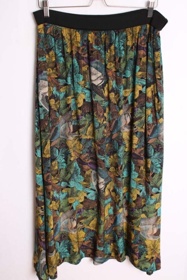 Falda con Vuelo Vintage Print Hojas "L/XL"