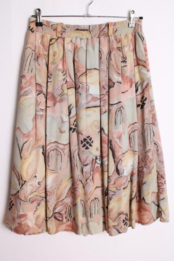falda estampada vintage print-42 Falda Estampada Tonos Ocres Vintage con Vuelo "M/L"