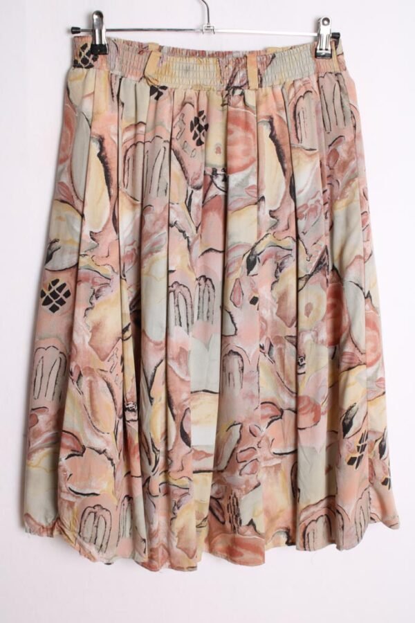 falda estampada vintage print-43 Falda Estampada Tonos Ocres Vintage con Vuelo "M/L"