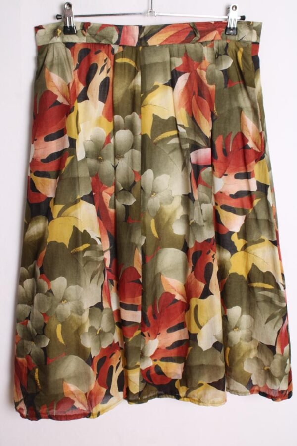 Falda con Vuelo Vintage Estampado Tropical "XL"