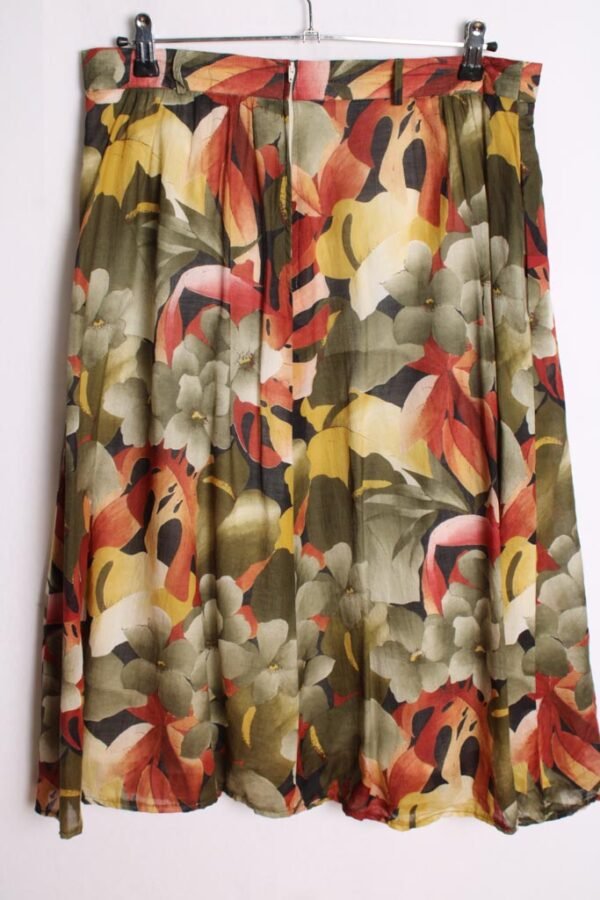 Falda con Vuelo Vintage Estampado Tropical "XL"