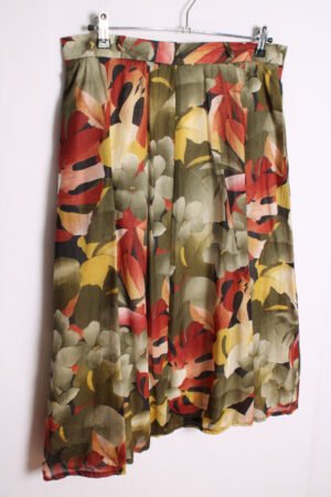 Falda con Vuelo Vintage Estampado Tropical "XL"