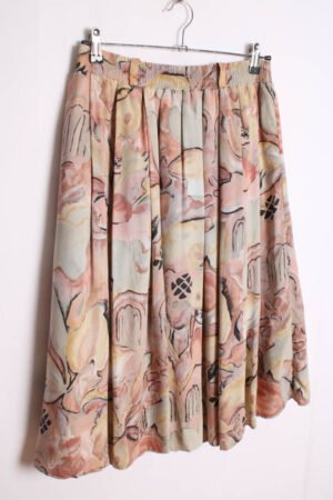Falda Estampada Tonos Ocres Vintage con Vuelo "M/L"