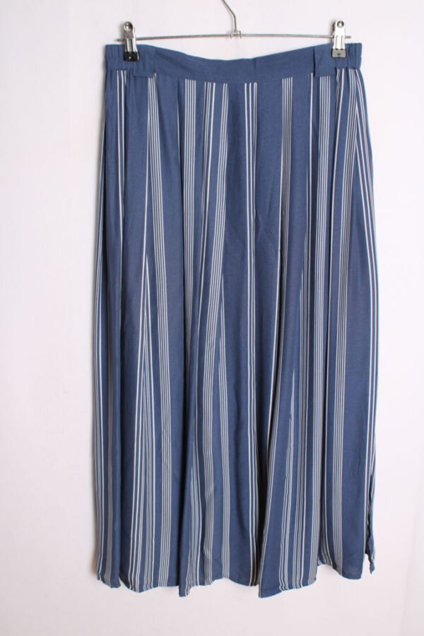falda midi estampada vintage-4 Falda Azul con Rayas Vintage A-Line "M"