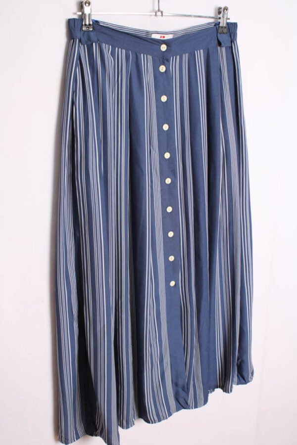 falda midi estampada vintage Falda Azul con Rayas Vintage A-Line "M"