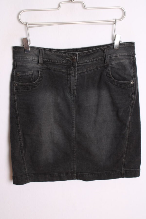 Falda Denim Elástico Vintage Negro Desgastado "XL"