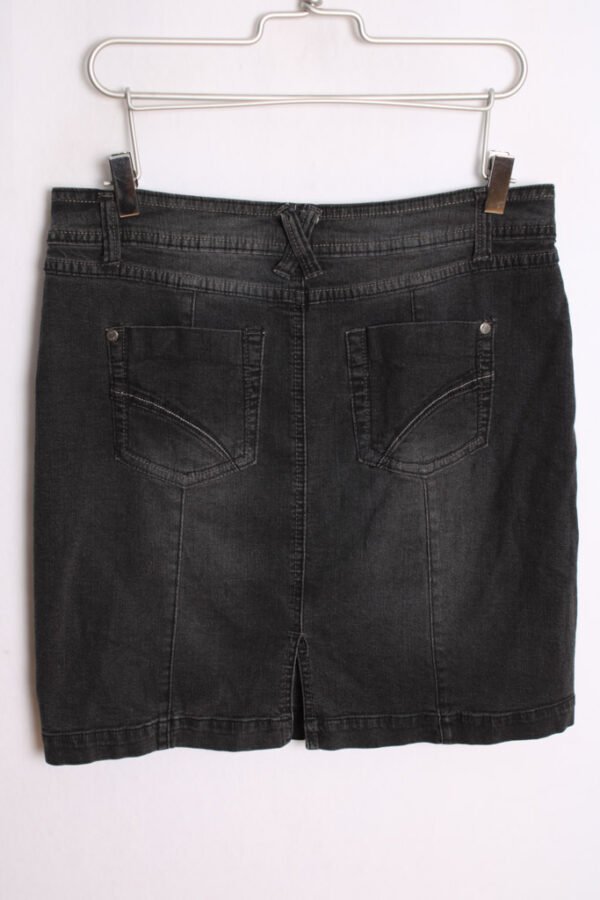 Falda Denim Elástico Vintage Negro Desgastado "XL"