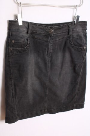 Falda Denim Elástico Vintage Negro Desgastado "XL"