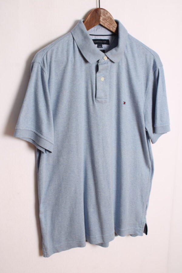 Polo Vintage Tommy Hilfiger Azul Jaspeado "L"